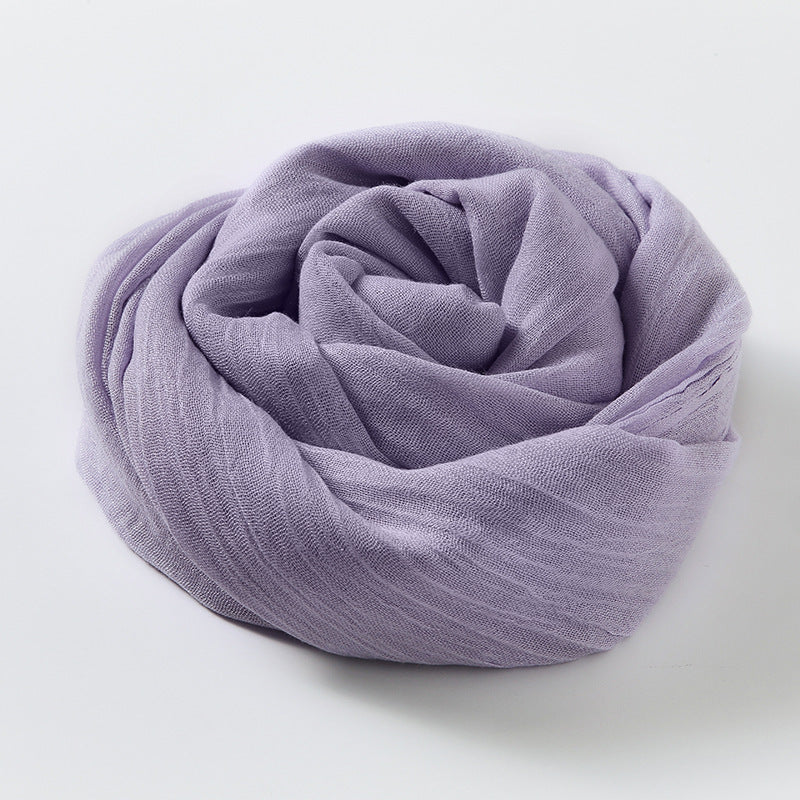 MM02 Women's solid color cotton and linen scarf