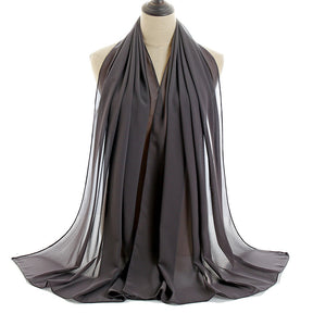 YW016  Plain pearl chiffon hijab