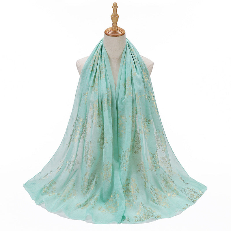 MSL189  Foil-stamped floral pattern women's hijab