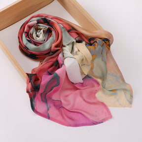 MSL395  Modal printed double stitch scarf