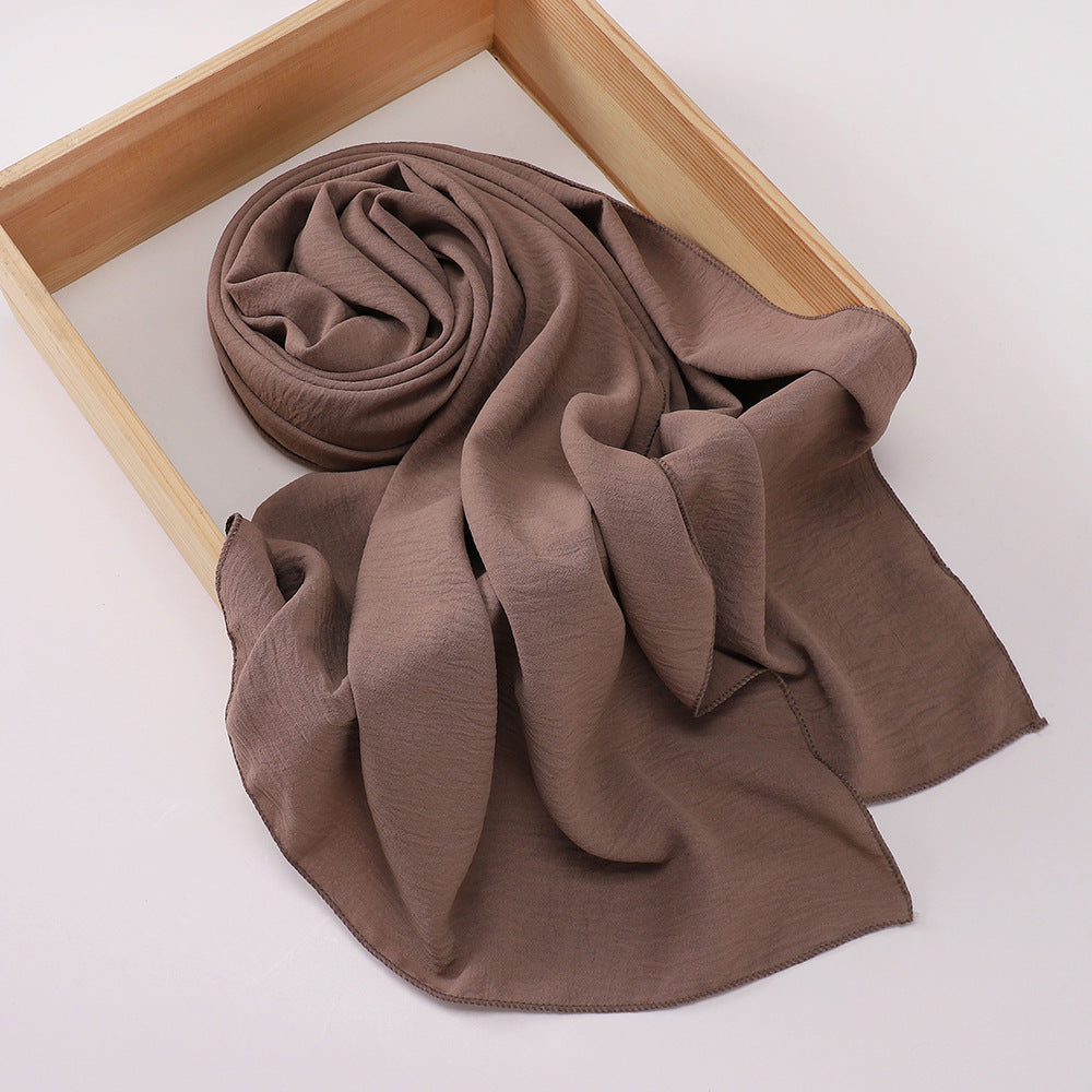 MSL426   Imitation cotton and linen pleated hijab