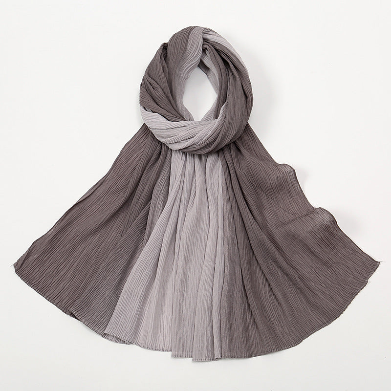 VS0801  New Gradient Color Ruffled Solid Color Women's Scarf