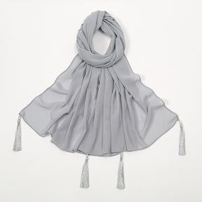 YW016U Fully matched solid color bubble scarf/hijab