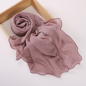 MSL377   Honeycomb wrinkled scarf - MOQ:2