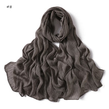 YZ322  Plain Washed-Dye Modal Crinkle Rolled-Edge Hijab