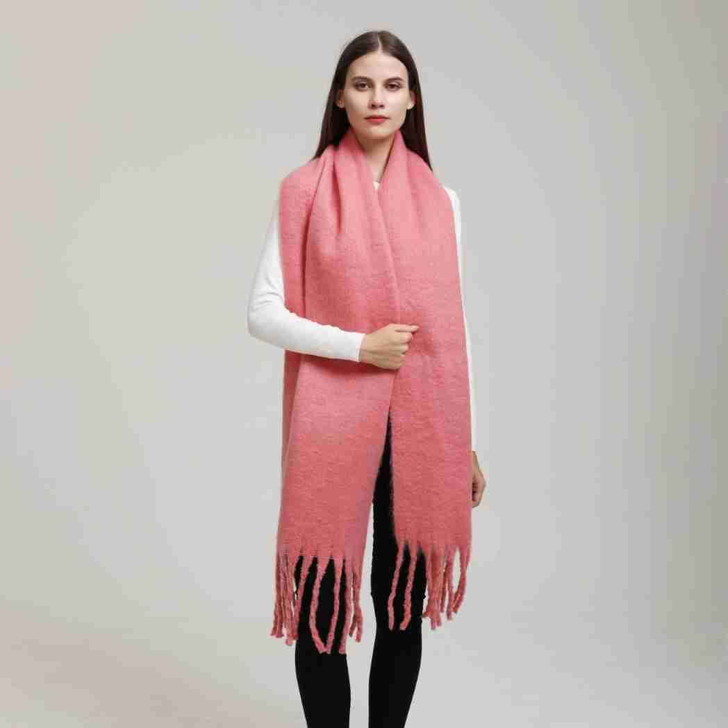 DJ004  Winter Warm Scarf - Plain & Elegant Tassels