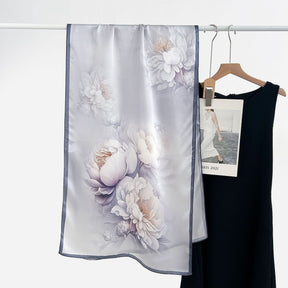 FSHHE  Elegant Versatile 100% Mulberry Silk Printed Scarf