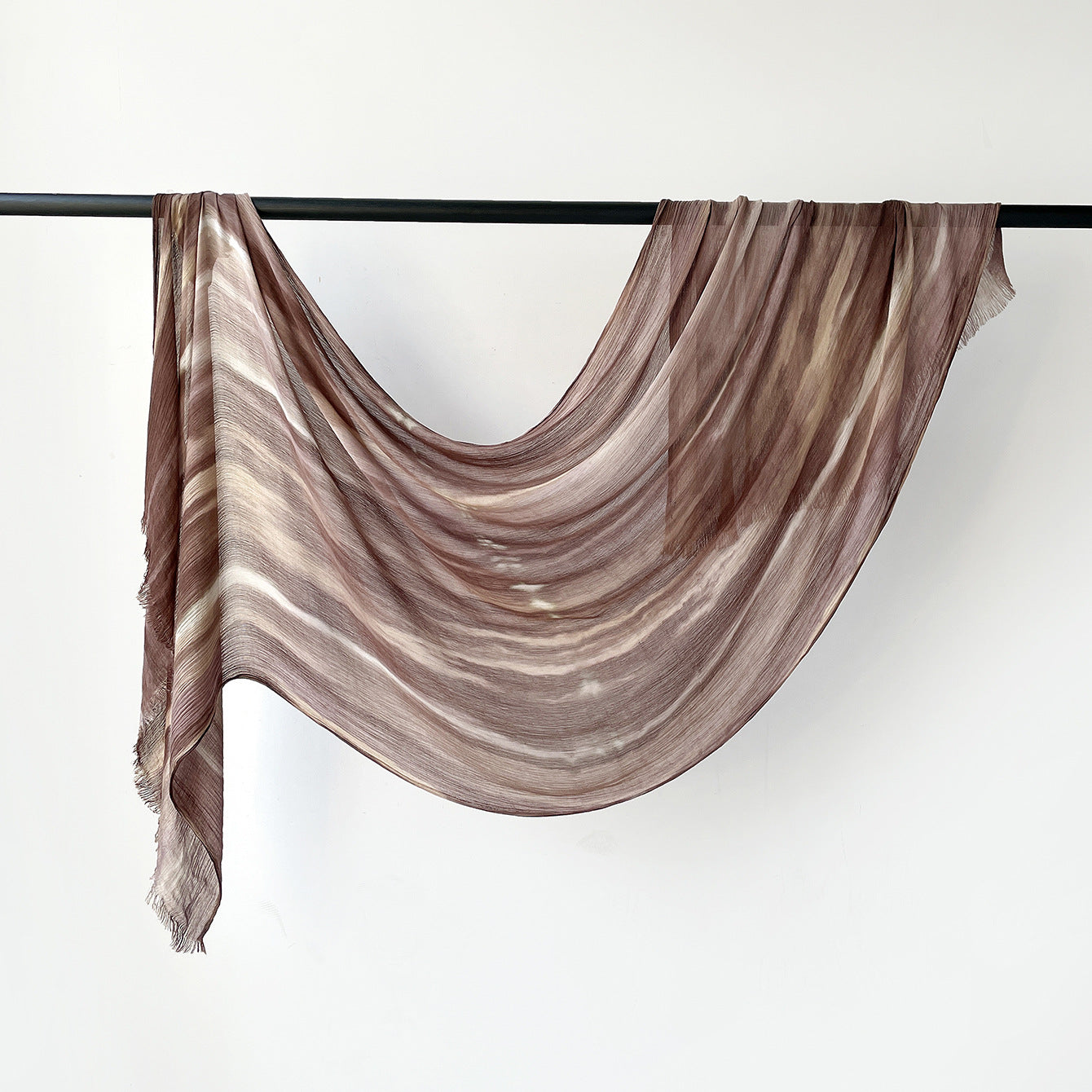 SS007  Gradient Rainbow Collection Short Tassel Crinkled Hijab