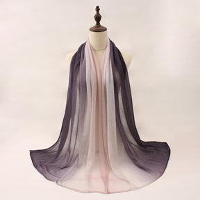 Z0A70004  Mercerized cotton colorblock thin hijab