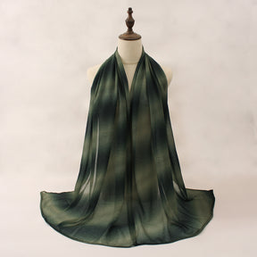 Z0A70006  Striped gradient pleated scarf - MOQ:2