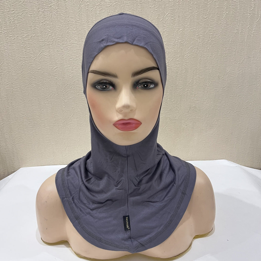 H173 Modal mercerized cotton plain instant hijab turban hat