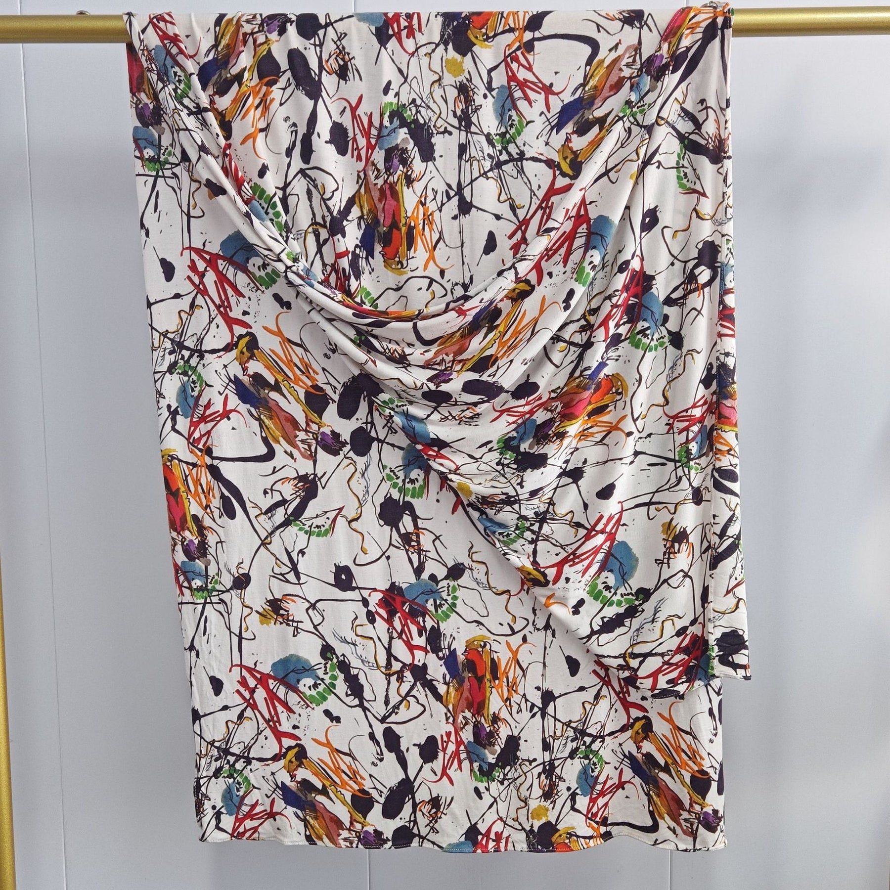 JB099  Mercerized Cotton Double Sided Watercolor Marble Print Long Hijab