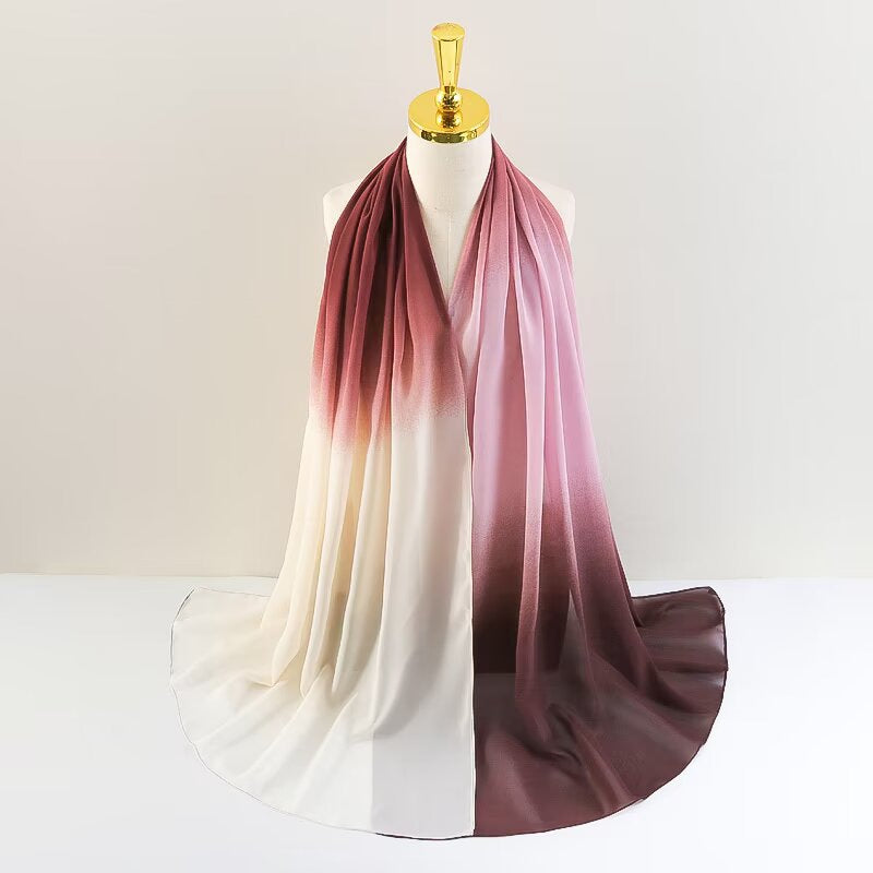 YW236 Gradation Color Chiffon Hijab for Elegant Style
