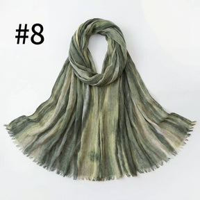 WJA485  Gradient Tie-Dye Autumn/Winter Crinkled Hijab