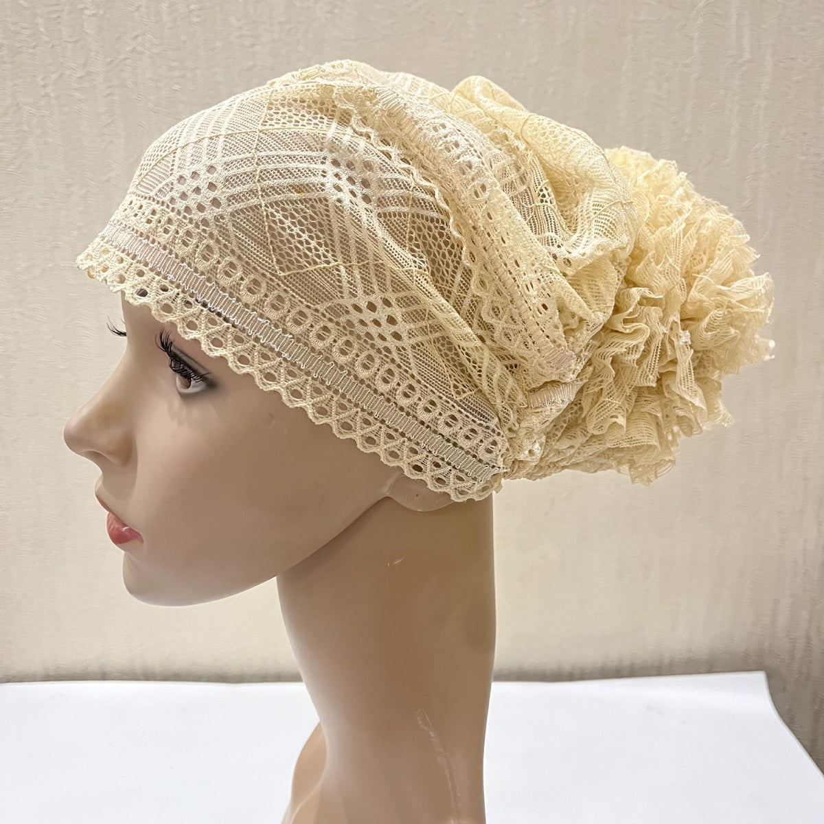 H311 lace Flower hijab turban hat