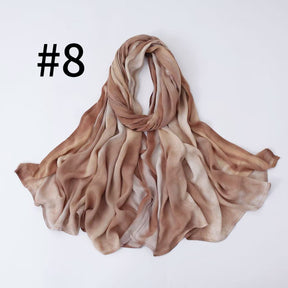 SS010 Breathable Sun-Protective Modal Tie-Dye Crinkled Hijab