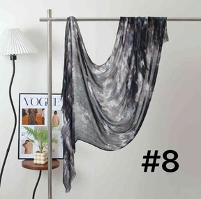 SS008  Modal Dreamy Tie-Dye Short Tassel Crinkle Hijab