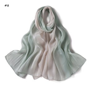 YZ313  Shimmering Ombre Sea Island Satin Crinkle Polyester Hijab