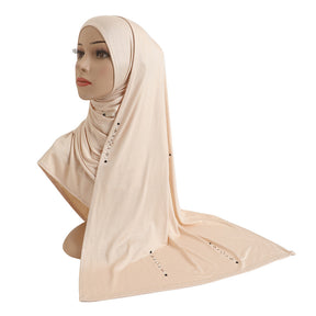 H206 Mercerized cotton plain instant hijab