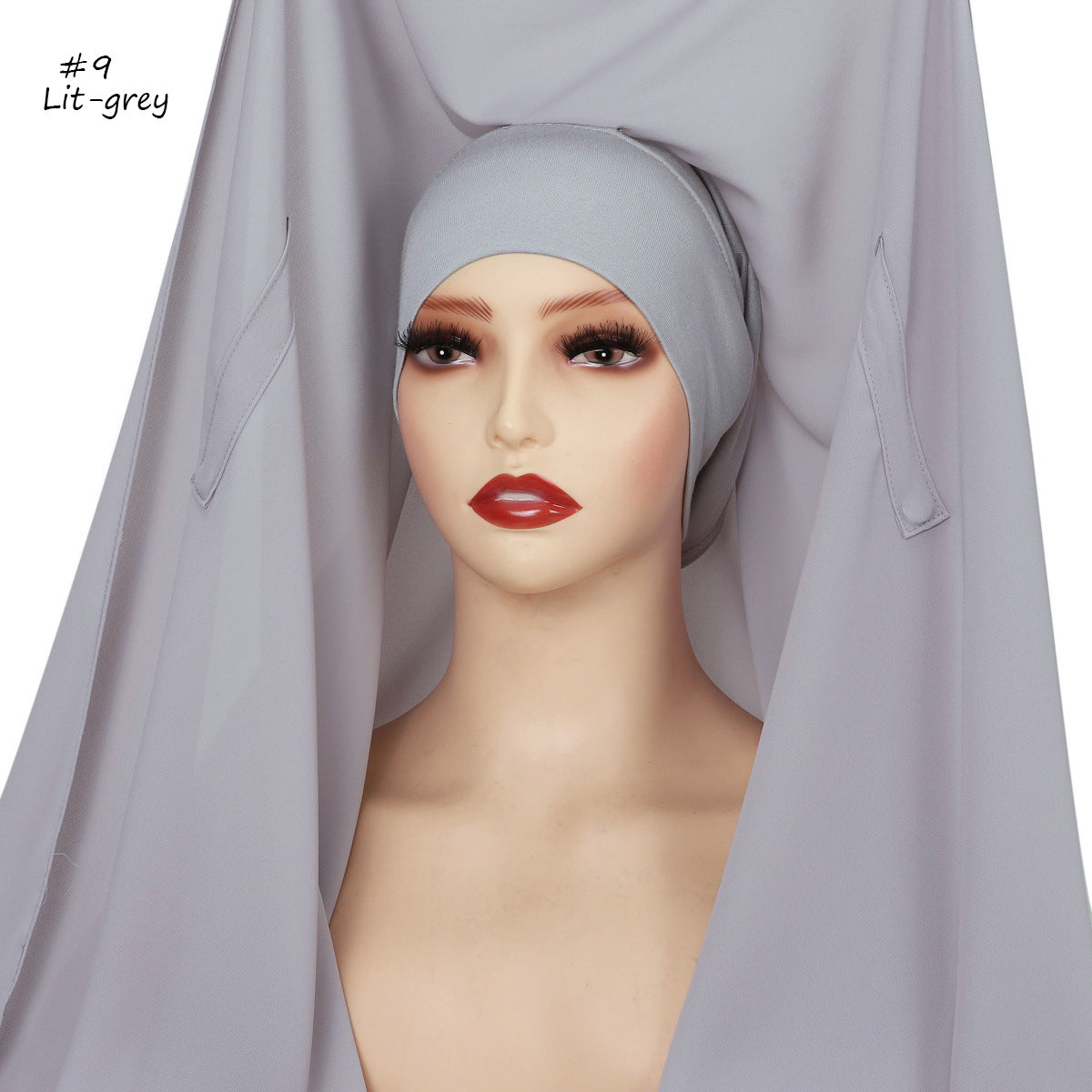 YZ316  Plain Silky Thick Chiffon Hijab with Built-in Magnetic Buckle and Matching Undercap