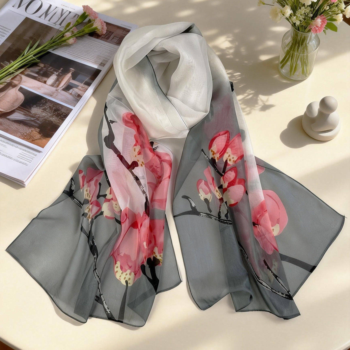 XX2001   Versatile Printed Chiffon Scarf