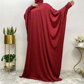 6198 plain Batwing sleeve abaya