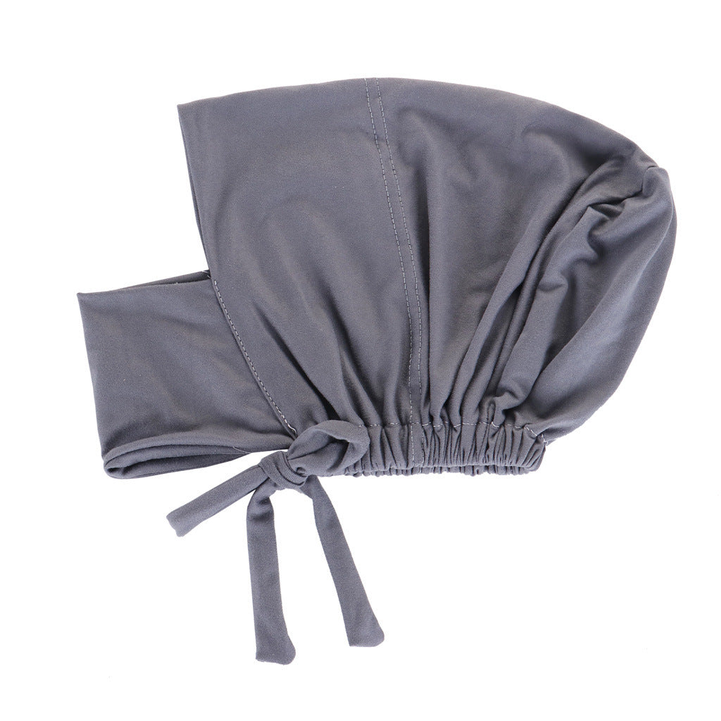 8022  Plain Polyester Adjustable Elastic Strap Closed Cap