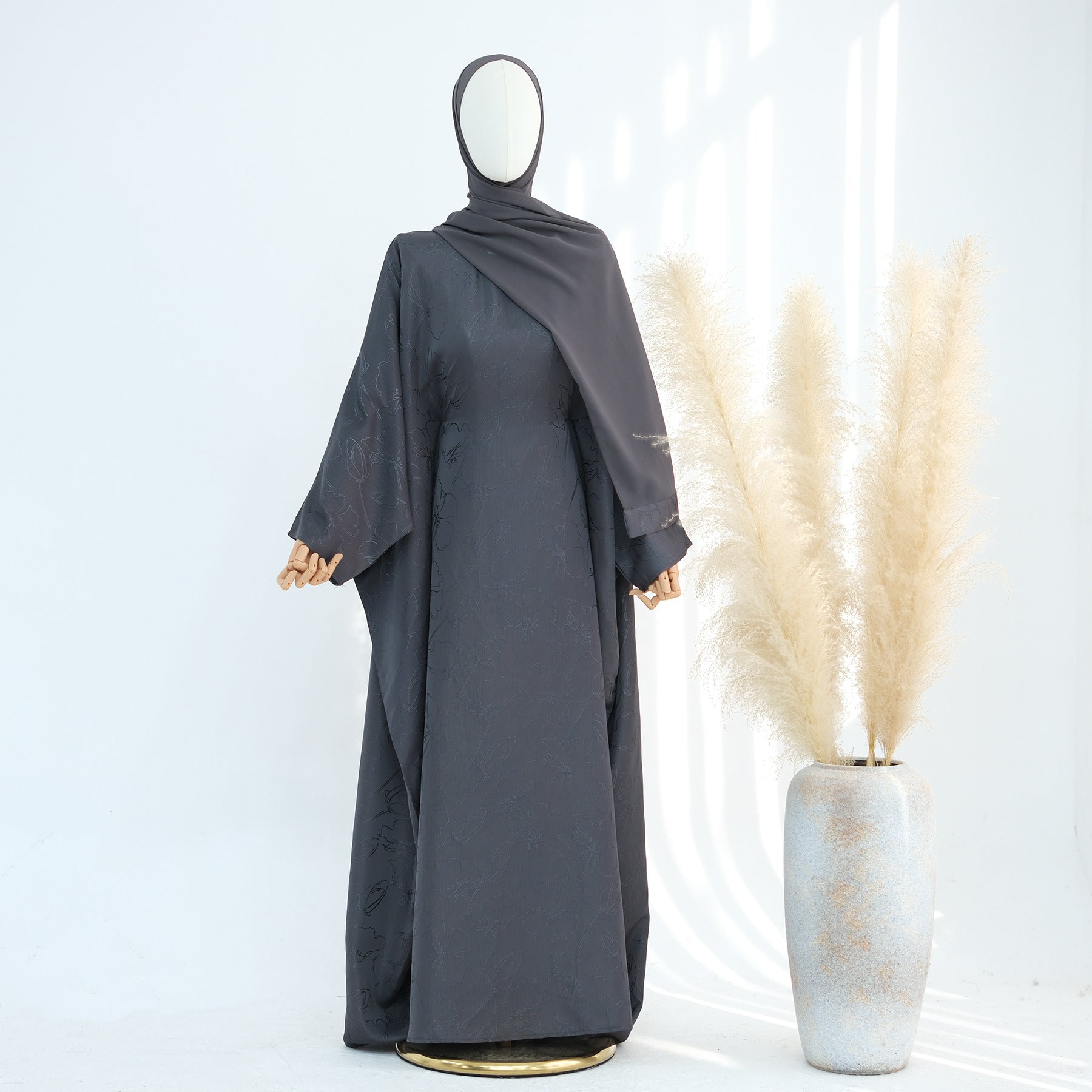 LRDB005   （abaya+hijab)Fashion jacquard dress