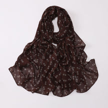 W-0022  Ditsy Floral Printed Pearl Chiffon Hijab