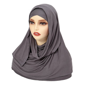 8216  Solid color forehead cross head scarf Middle East Malay headscarf Amazon hijab scarf hat