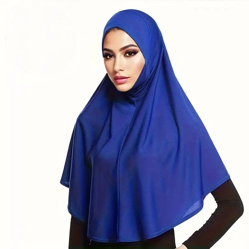 S45136 Solid color veil robe pullover headscarf