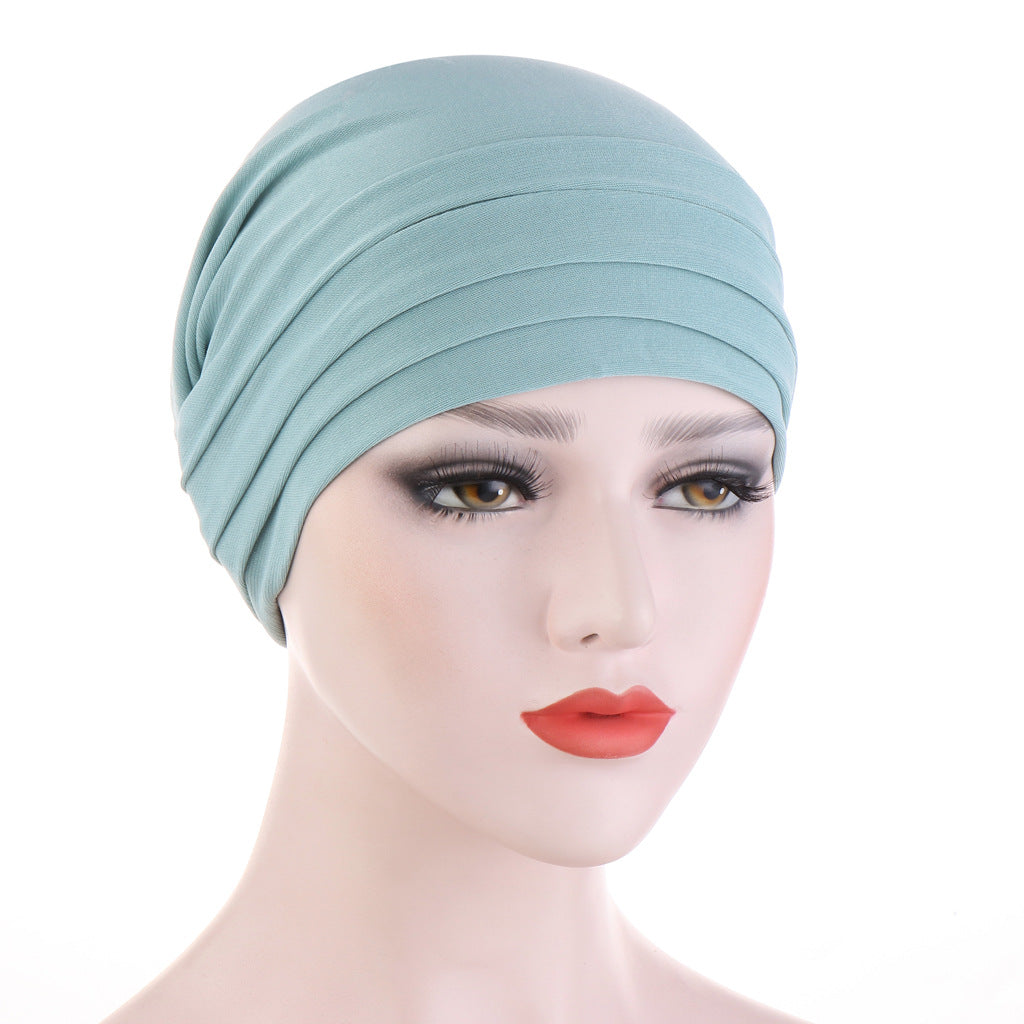 TJM-水晶麻三条杠 plain hijab turban hat