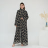 8 - Jet Black Open Abaya + Hijab