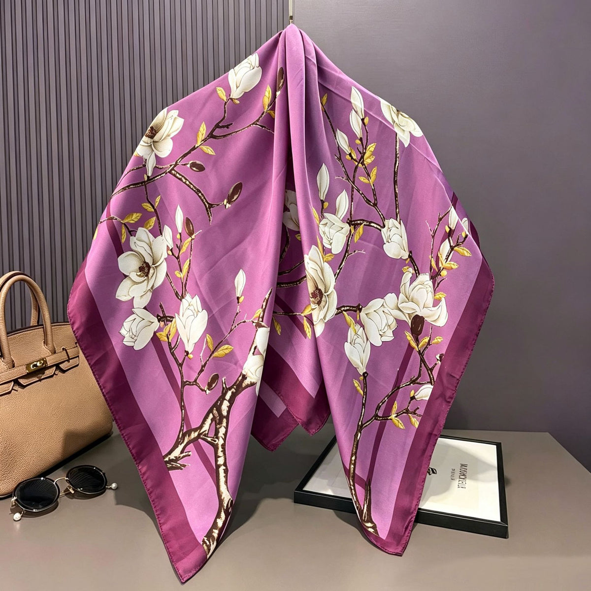 S11001  110*110 cm Printed Silk-Look Large Square Scarf