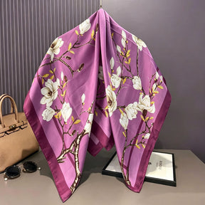 S11001  110*110 cm Printed Silk-Look Large Square Scarf