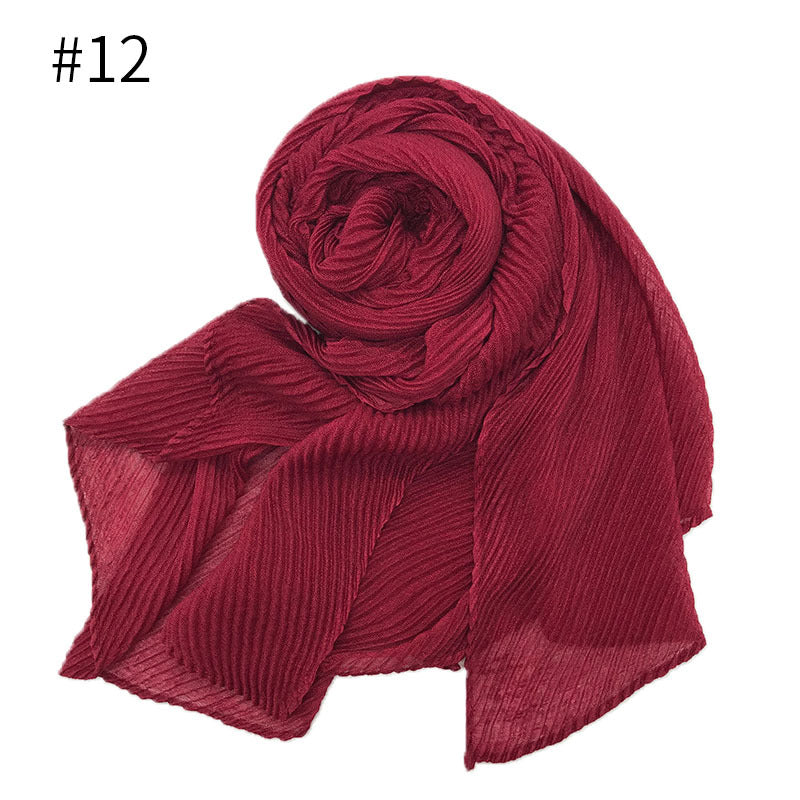 ND349  Plain Breathable Voile Twill Crinkle Hijab