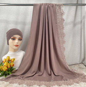 HY002  Elegant Plain Breathable Modal Hijab + Undercap Set