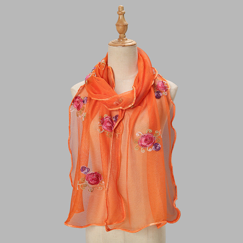 YSY559 Exquisite yarn embroidered scarf shawl