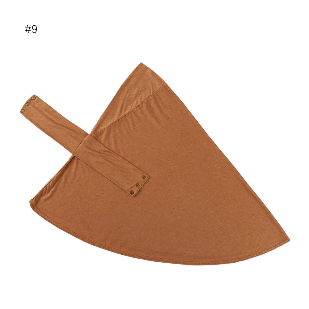 MSL022  Plain Modal Jersey Adjustable Undercap Hijab with Tie & Button Closure