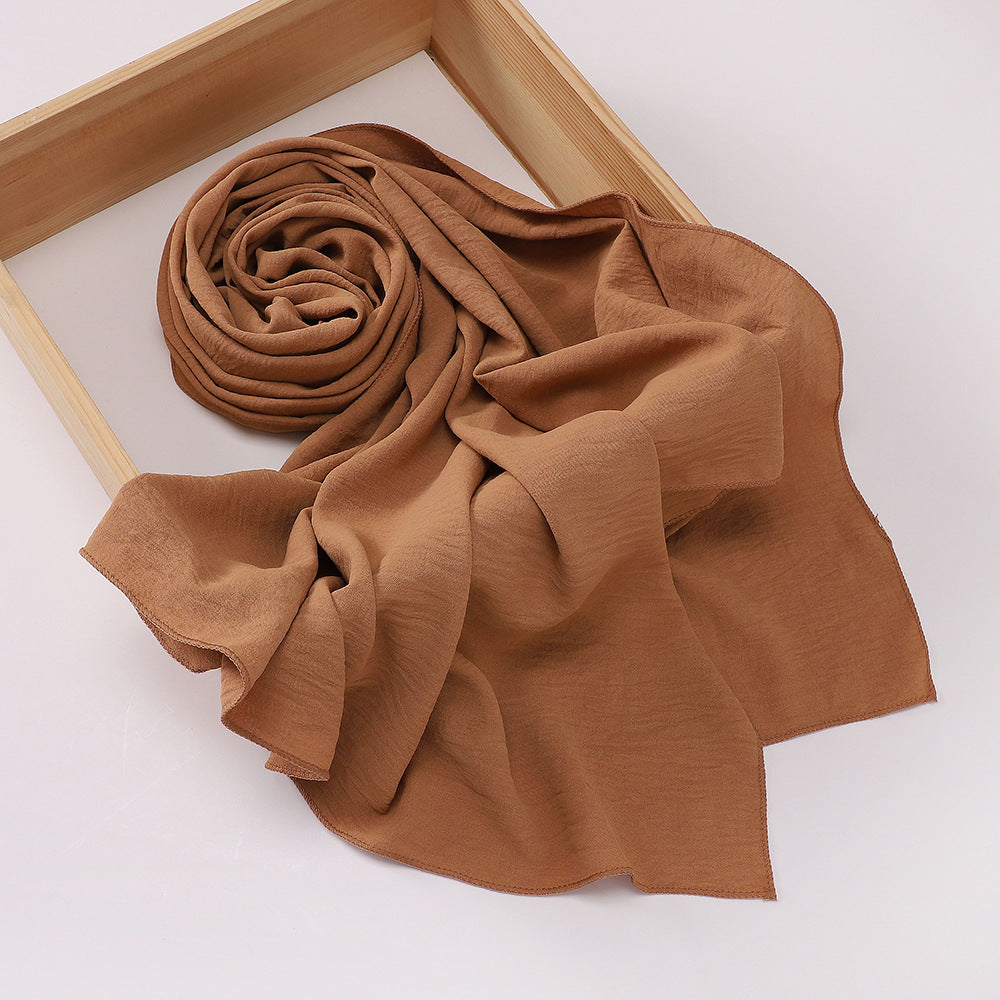 MSL426   Imitation cotton and linen pleated hijab