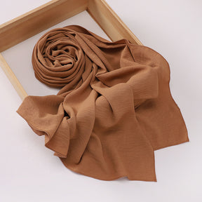 MSL426   Imitation cotton and linen pleated hijab
