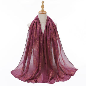 MSL189  Foil-stamped floral pattern women's hijab