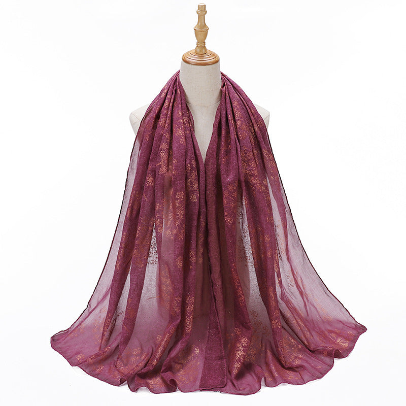 MSL189  Foil-stamped floral pattern women's hijab