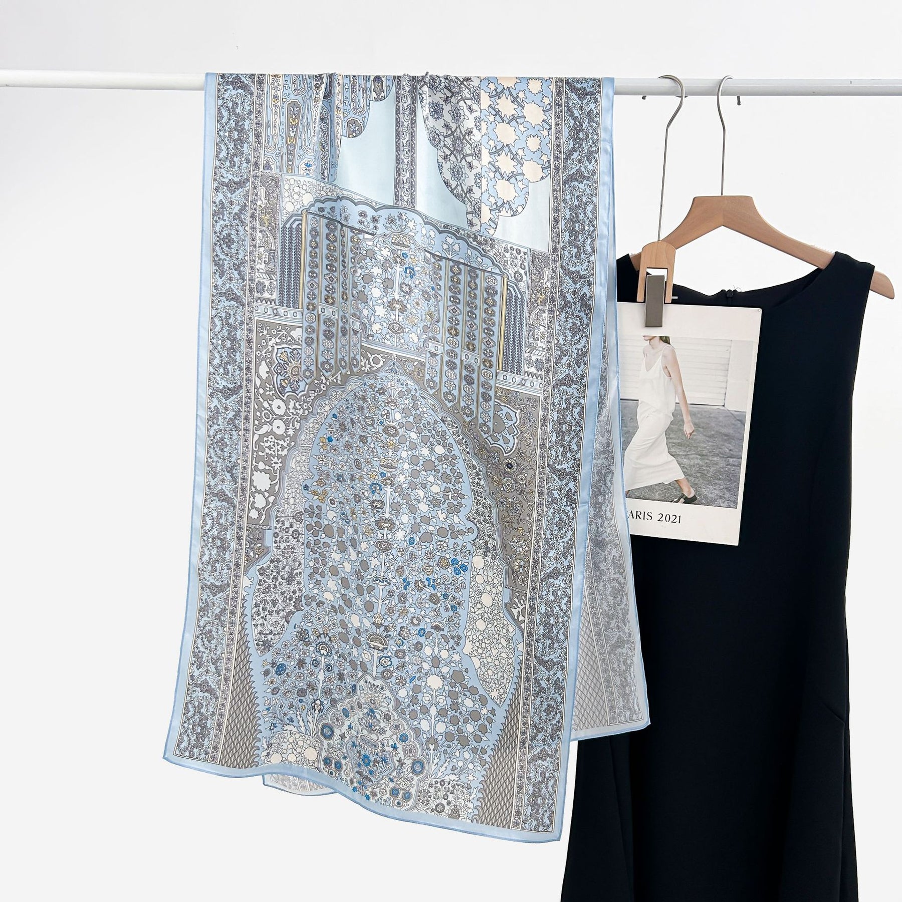 FSHHE  Elegant Versatile 100% Mulberry Silk Printed Scarf