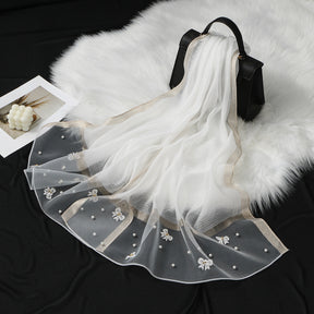MZ070,71,72  Organza Pearl-Studded Women’s Sun Protection Scarf