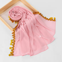 SW150  Plain Chiffon Sequin Tassel Hijab