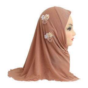 H075  Little girl hijab child cap