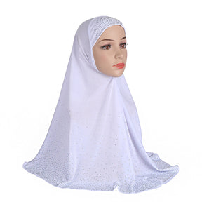 H112 plain Hot stamped diamond instant hijab