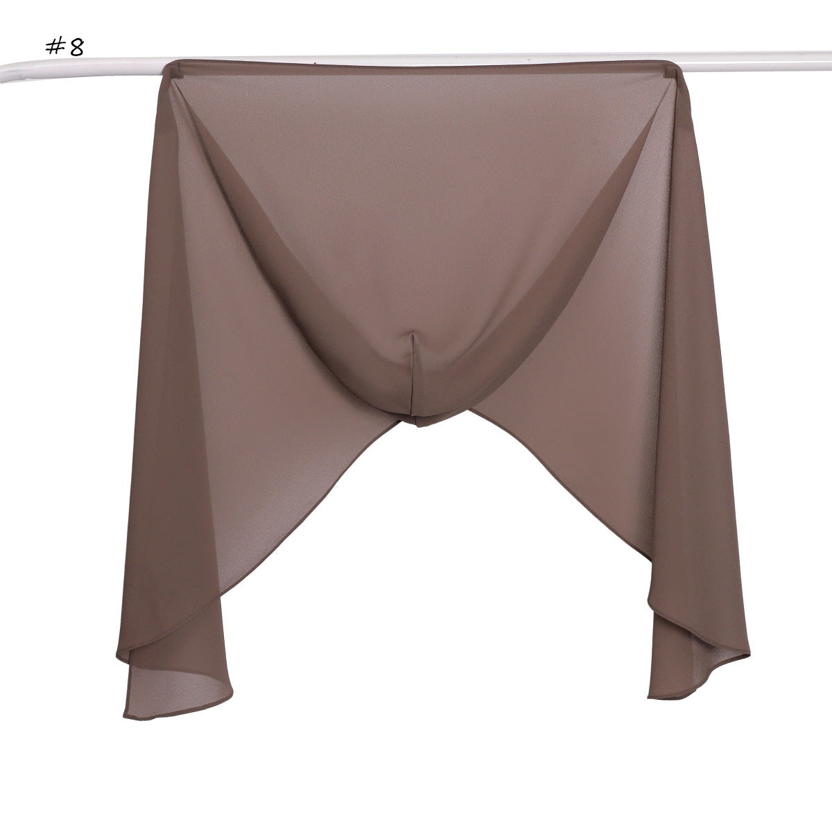 YZ317  Plain Pearl Chiffon Hijab with Built-in Magnetic Closure