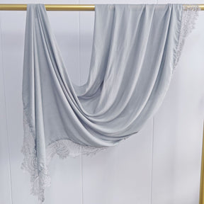 WJ079  Plain Modal Hijab with Lace Trim